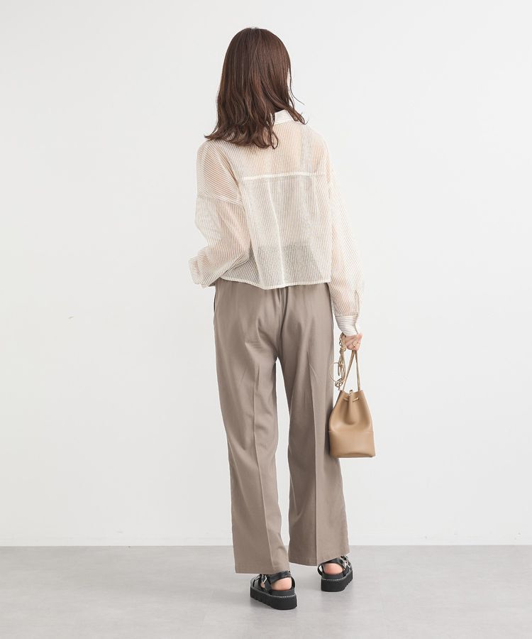 earth music&ecology「メッシュストライプショートシャツ」|シャツ・ブラウス|