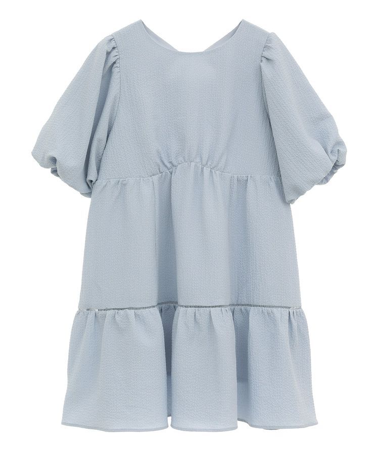 earth music&ecology「バックリボンパフスリーブミニワンピース」|ワンピース|