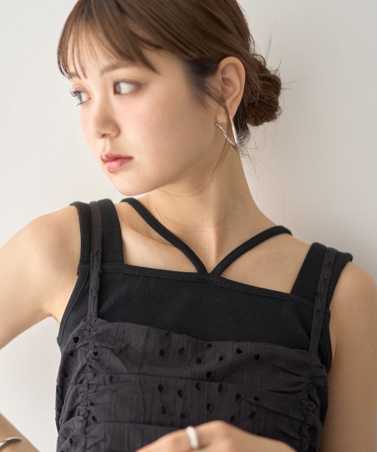 earth music&ecology「レイヤードカットタンクトップ」|キャミソール|