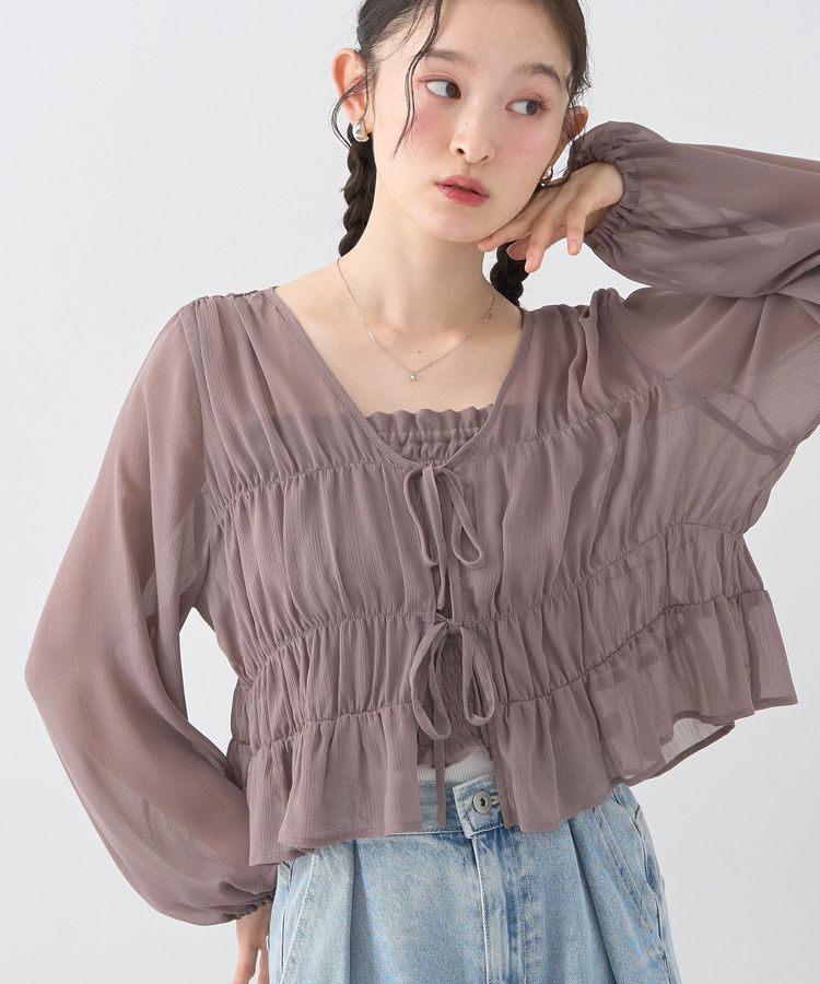 earth music&ecology「SET2点シアーシャーリングブラウス＋インナー」|シャツ・ブラウス|