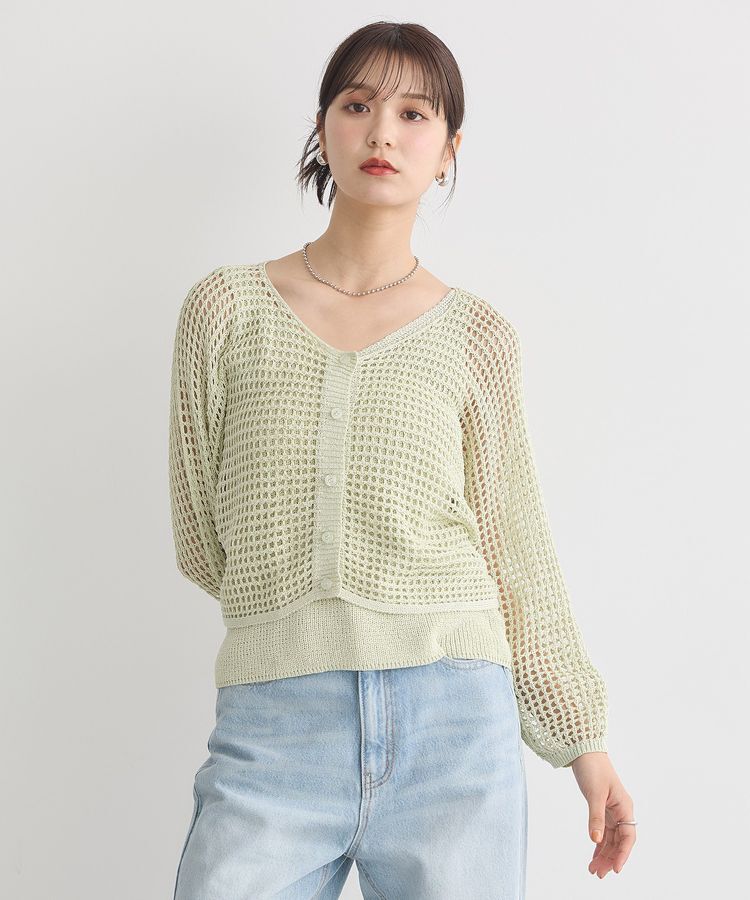 earth music&ecology「SET2点メッシュニットカーディガン＋ビスチェ」|カーディガン|