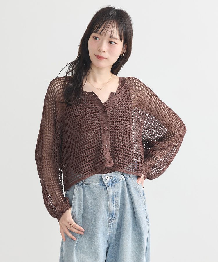earth music&ecology「SET2点メッシュニットカーディガン＋ビスチェ」|カーディガン|