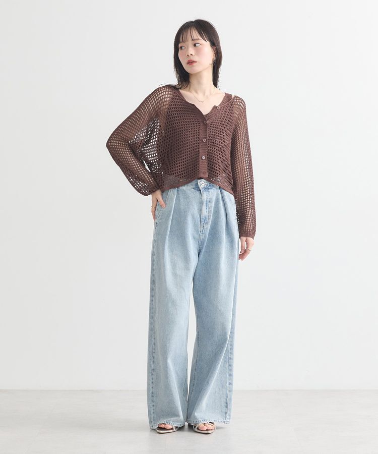 earth music&ecology「SET2点メッシュニットカーディガン＋ビスチェ」|カーディガン|
