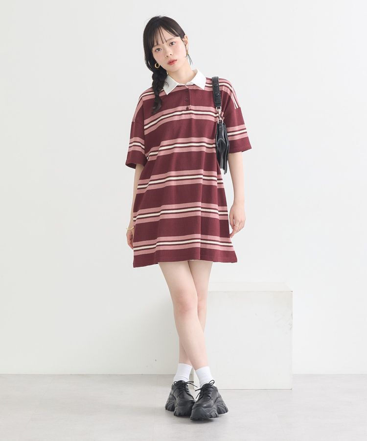 earth music&ecology「レトロボーダーラガーミニワンピース」|ワンピース|
