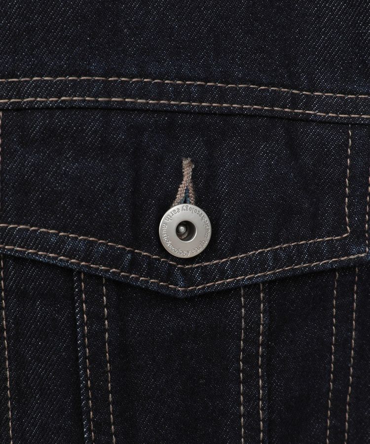 earth music&ecology「ショートジップデニムジャケット」|ブルゾン・スタジャン|