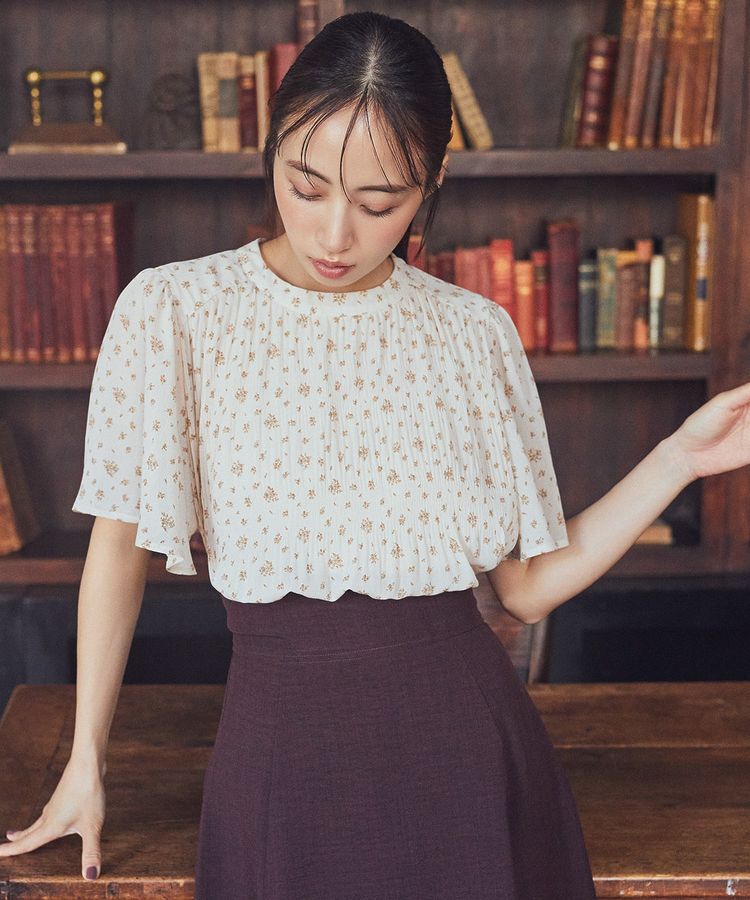 earth music&ecology「マジョリカプリーツ半袖ブラウス」|シャツ・ブラウス|