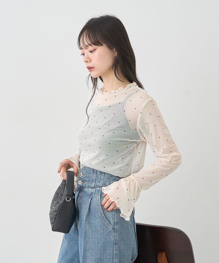 earth music&ecology「フロッキードットメロープルオーバー」|Tシャツ・カットソー|