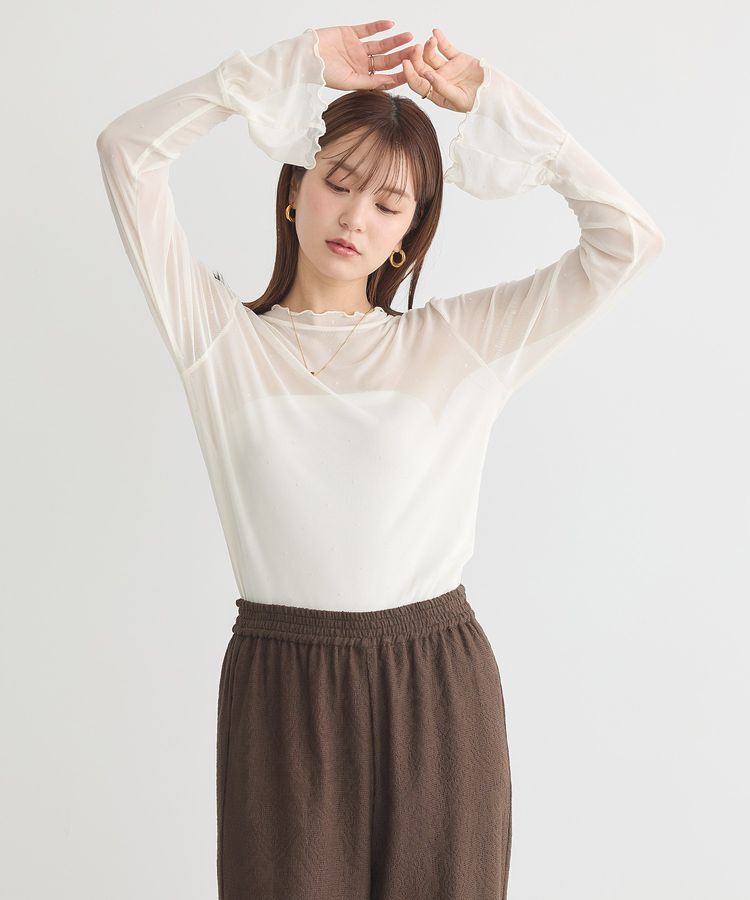 earth music&ecology「フロッキードットメロープルオーバー」|Tシャツ・カットソー|