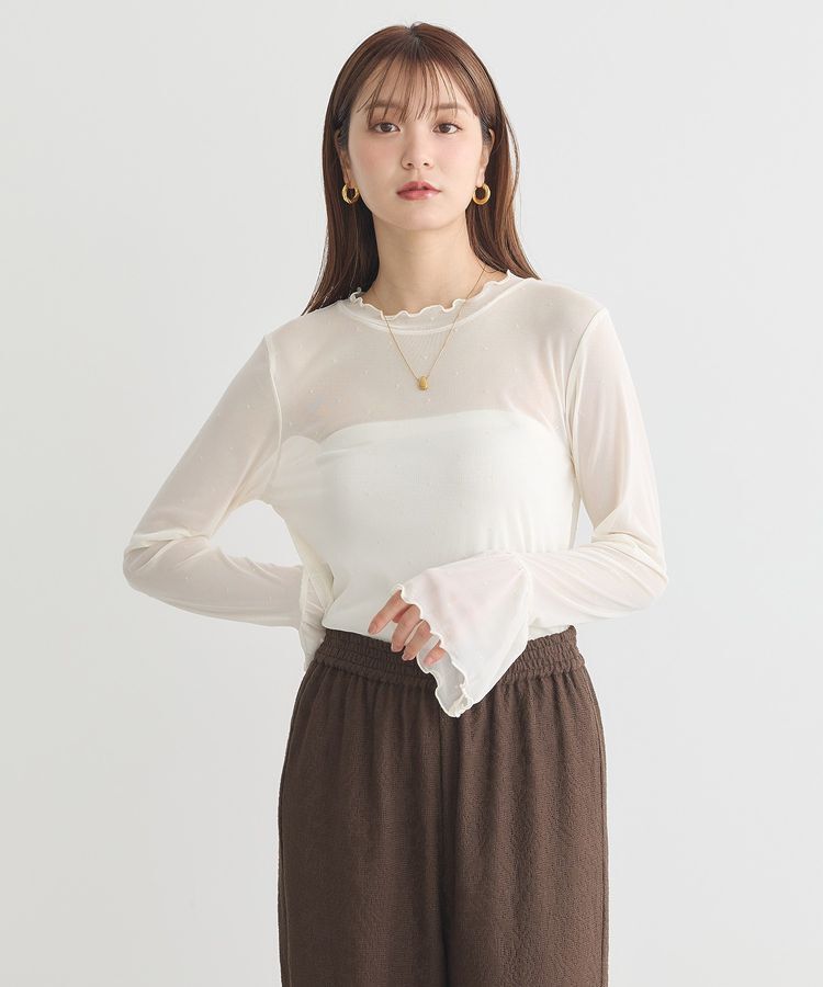 earth music&ecology「フロッキードットメロープルオーバー」|Tシャツ・カットソー|