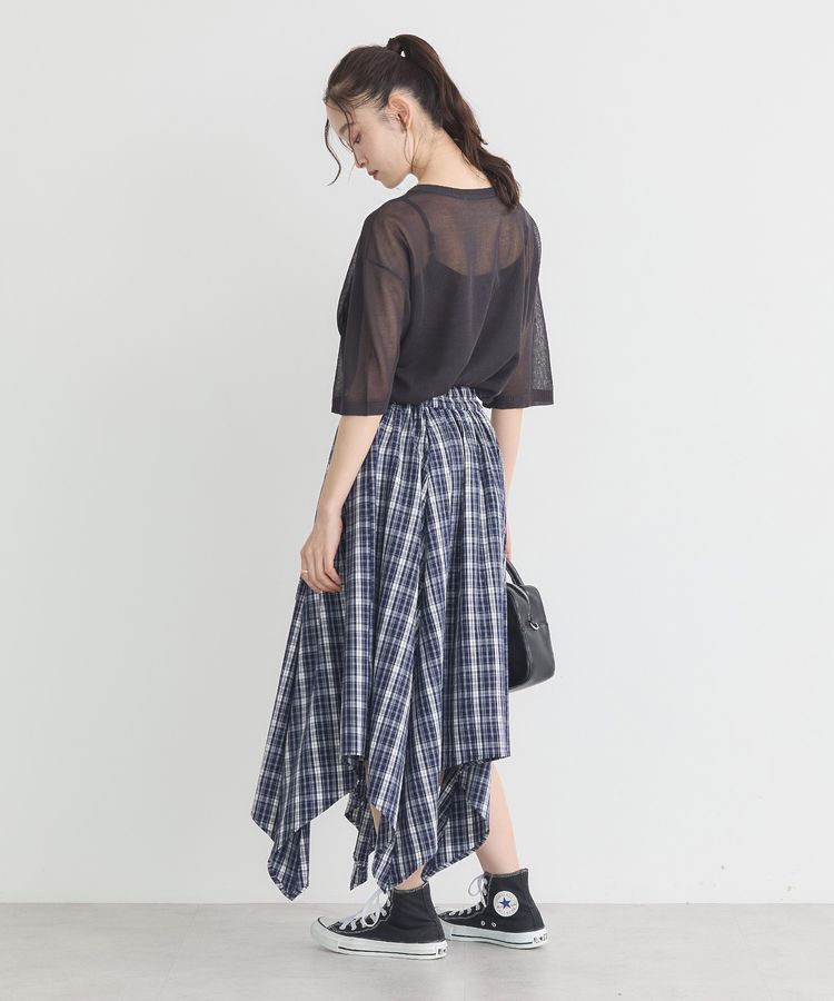 earth music&ecology「イレヘムチェックシャツスカート」|フレア|
