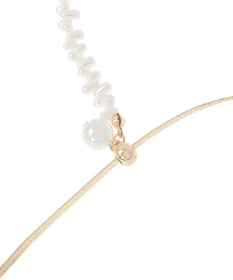 earth music&ecology「スネークチェーン&times;パールスライドロングネックレス」|ネックレス|