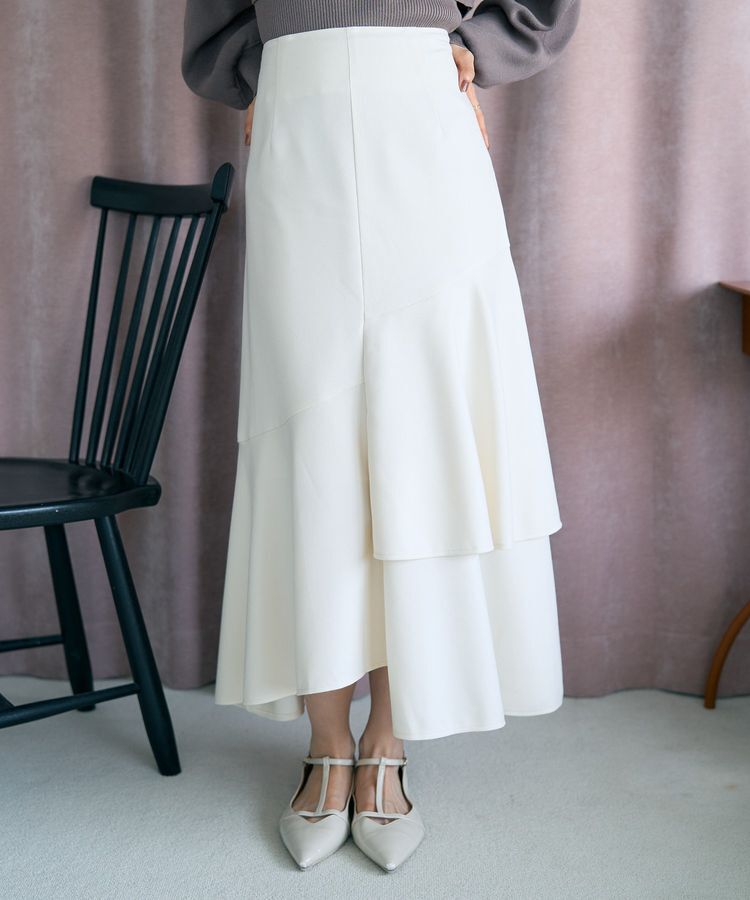 earth music&ecology「ティアードイレヘムスカート」|フレア|Ivory