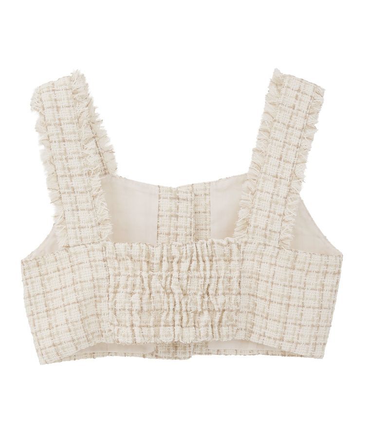 earth music&ecology「フリンジツイードビスチェ」|ベスト・ジレ|