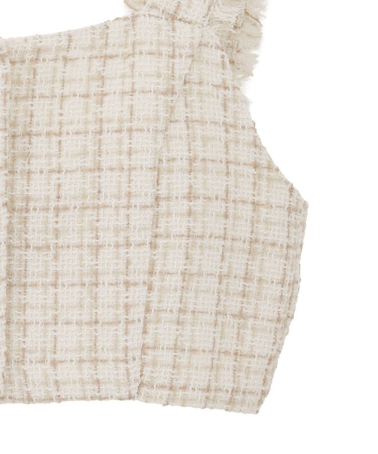 earth music&ecology「フリンジツイードビスチェ」|ベスト・ジレ|