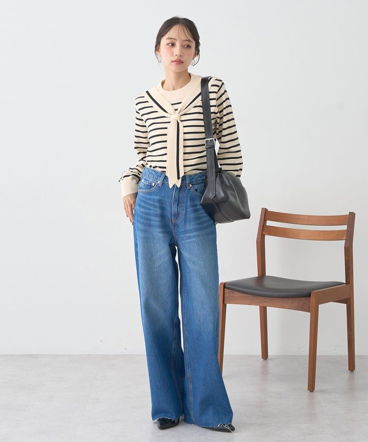 earth music&ecology「ボウタイニットプルオーバー」|ニット・セーター|