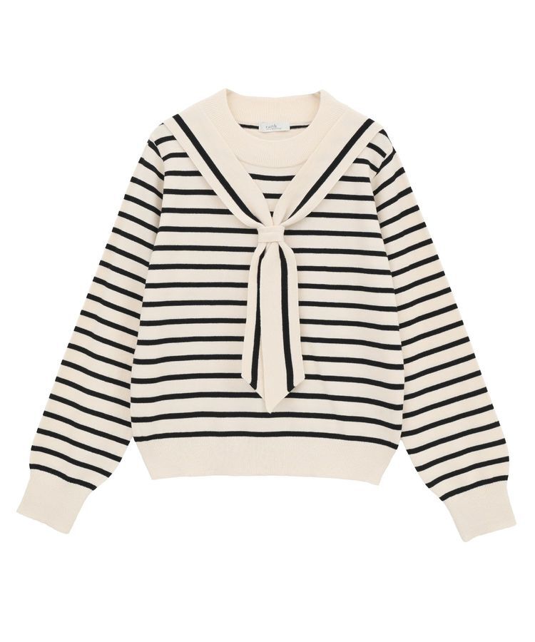 earth music&ecology「ボウタイニットプルオーバー」|ニット・セーター|