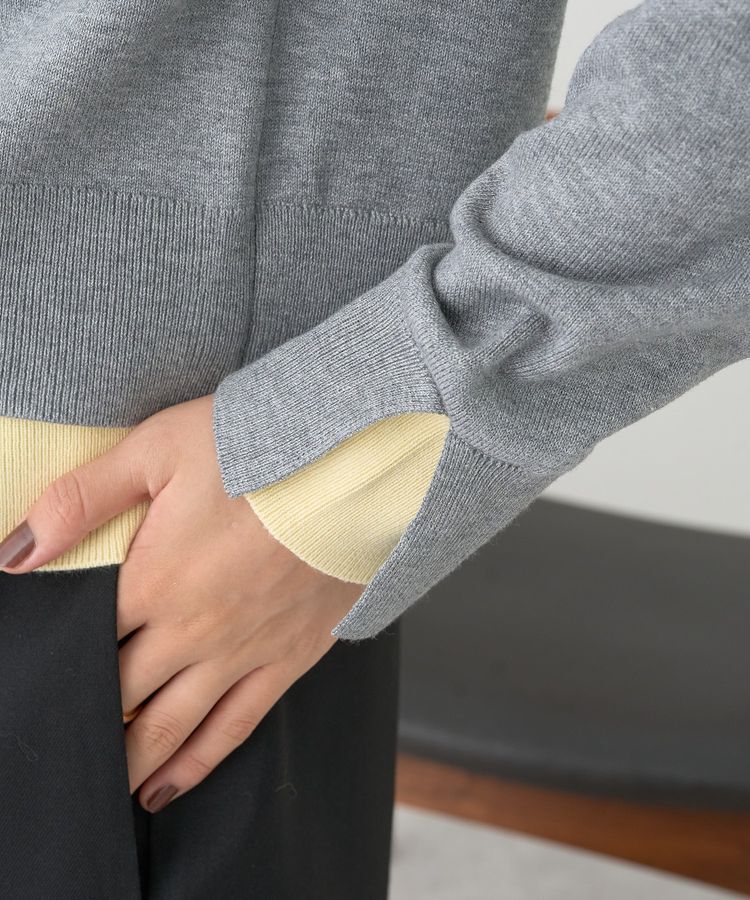 earth music&ecology「バイカラーレイヤード風カーディガン」|カーディガン|