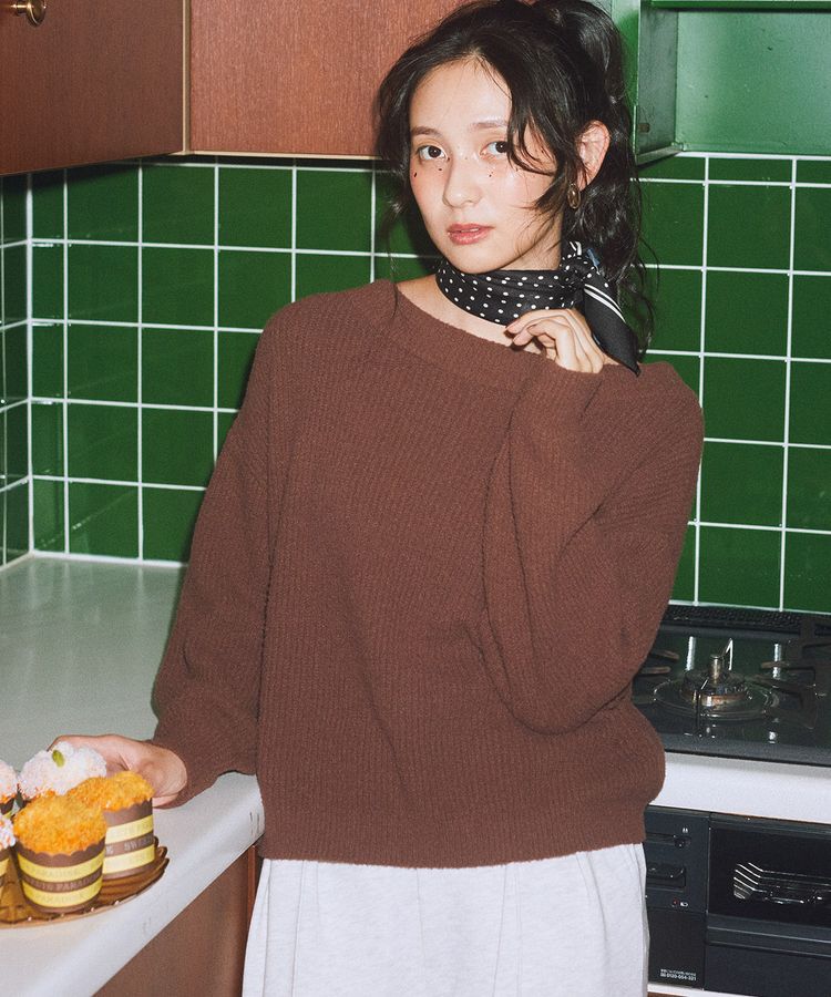 earth music&ecology「パウダーシャギー畦プルオーバー」|ニット・セーター|