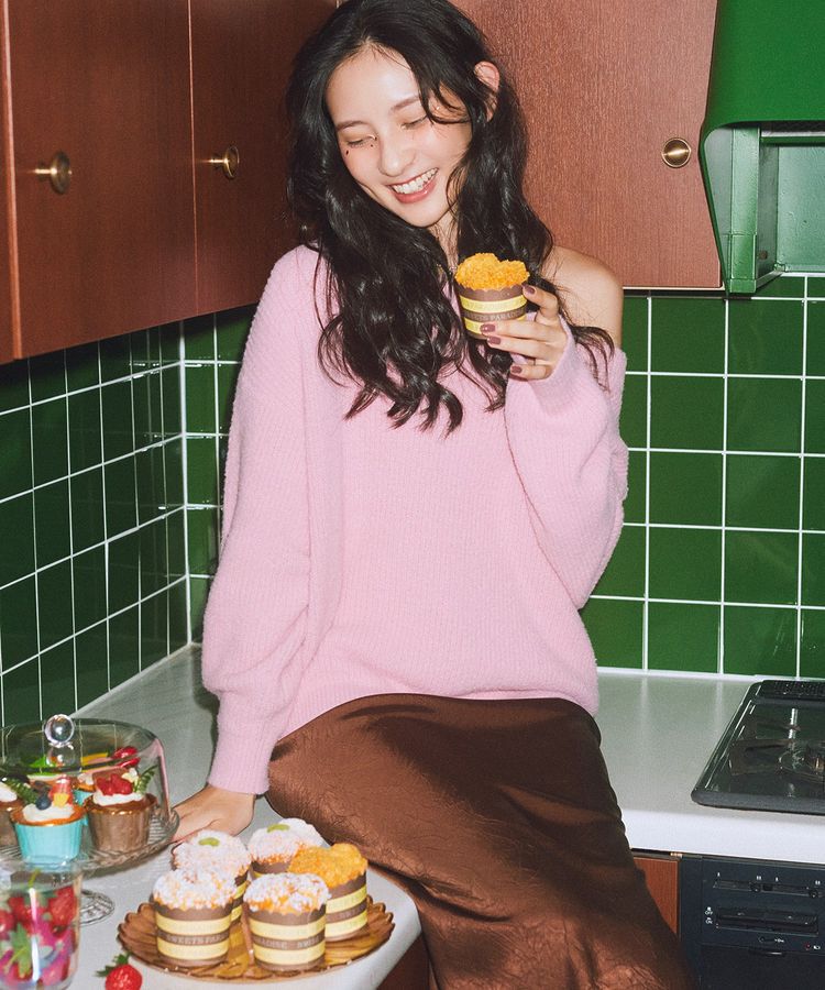 earth music&ecology「パウダーシャギー畦プルオーバー」|ニット・セーター|