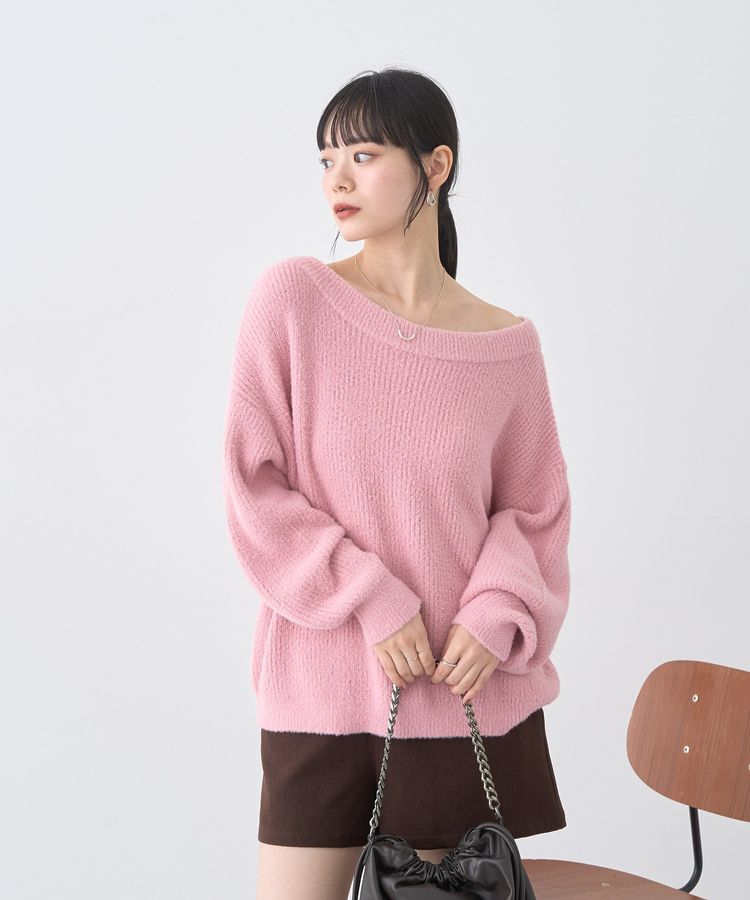 earth music&ecology「パウダーシャギー畦プルオーバー」|ニット・セーター|