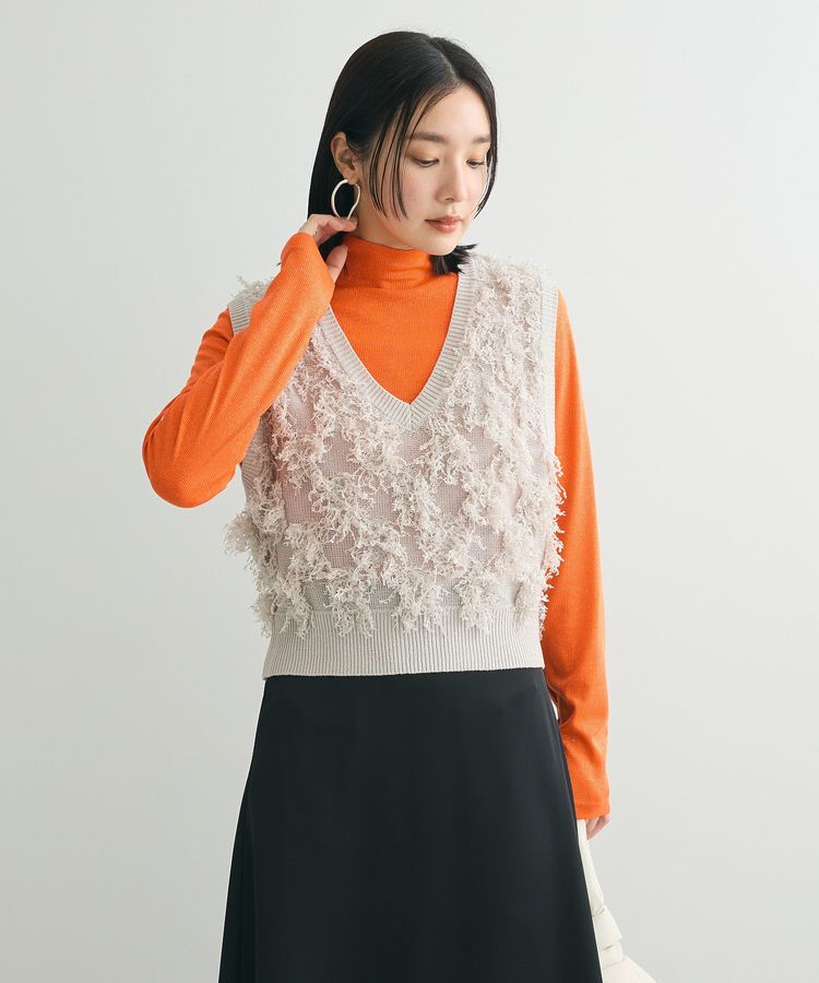 Green Parks「フリンジニットベスト」|ベスト・ジレ|