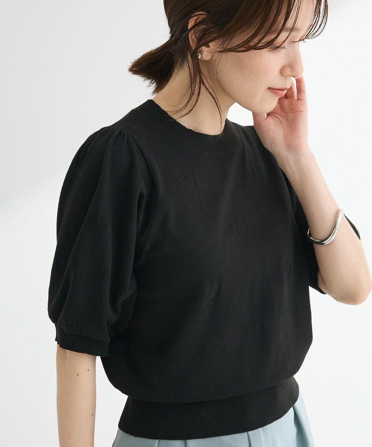 Green Parks「・swing by ハート柄クルーニット」|ニット・セーター|