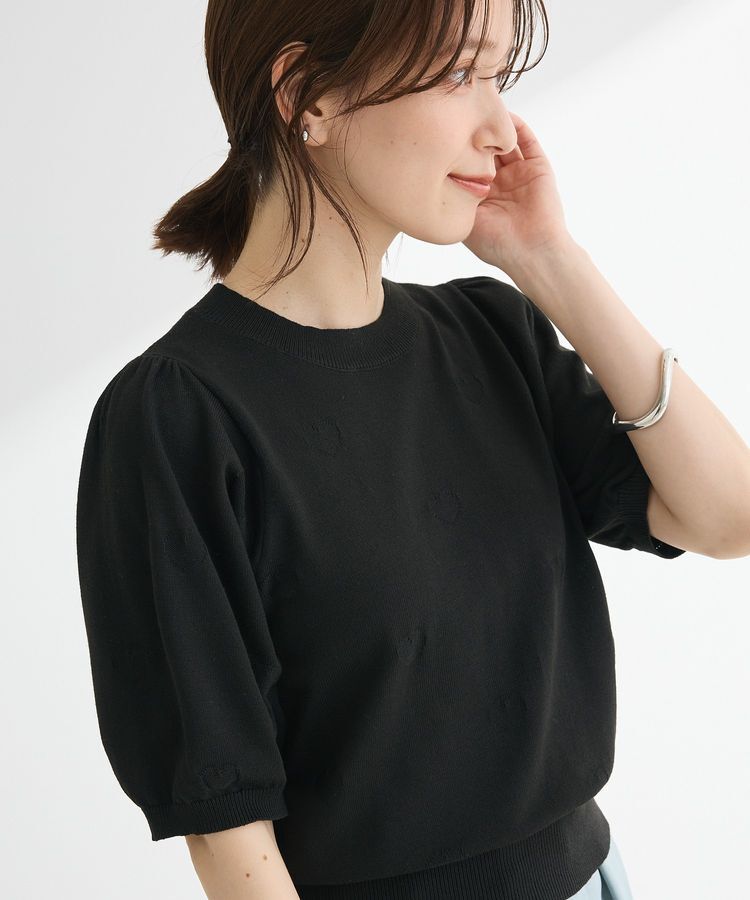 Green Parks「・swing by ハート柄クルーニット」|ニット・セーター|