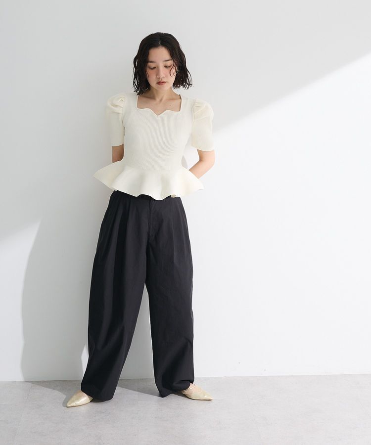 Green Parks「・swing by ハートネックペプラムニット」|ニット・セーター|