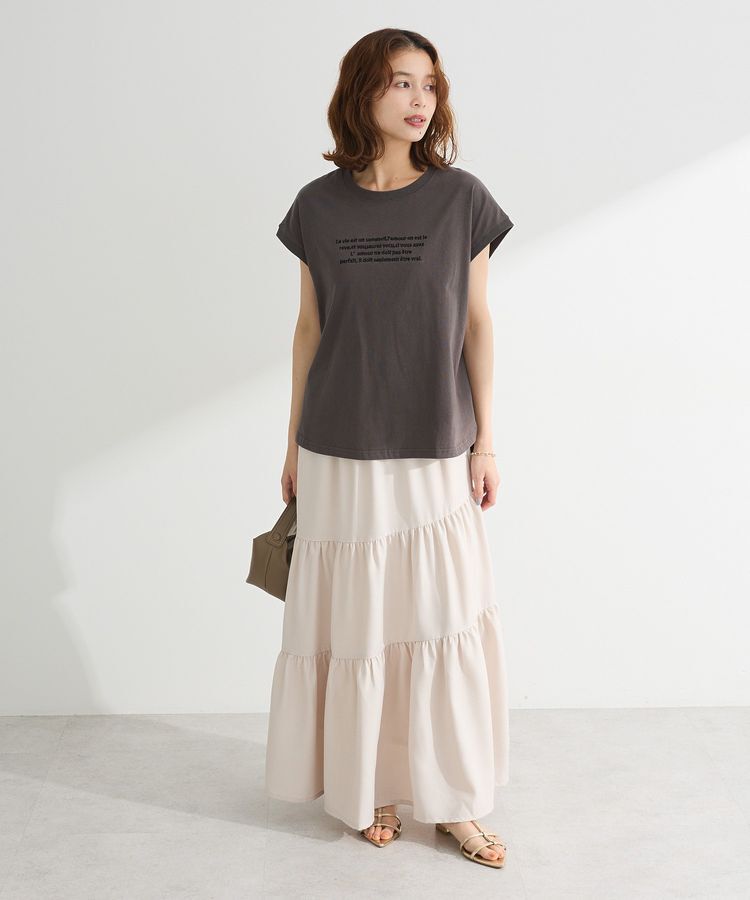 Green Parks「・swing by フレンチスリーブ刺繍TEE」|Tシャツ・カットソー|