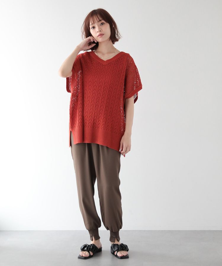 Green Parks「透かし編みニットチュニック」|チュニック|