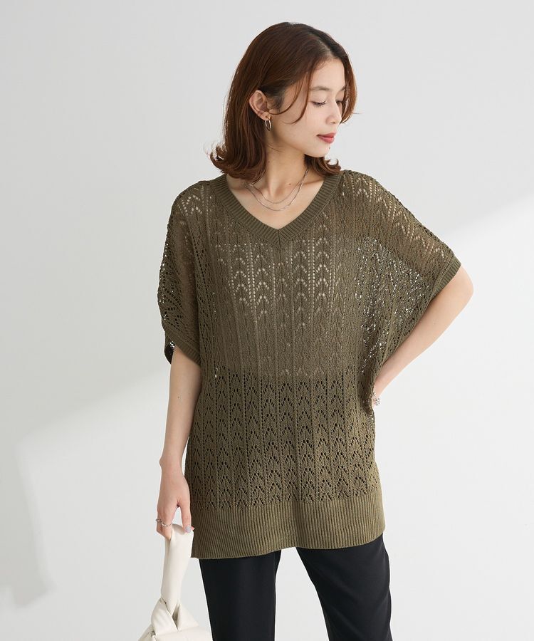 Green Parks「透かし編みニットチュニック」|チュニック|