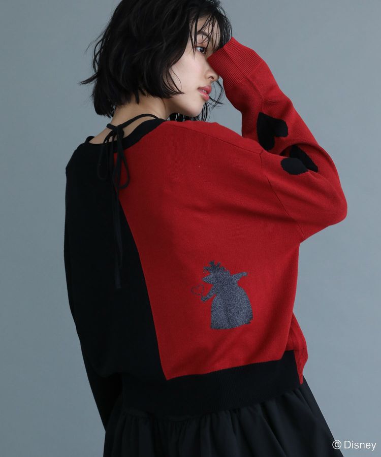 Green Parks「VILLAINS/アシンメトリーニットカーディガン」|カーディガン|Red