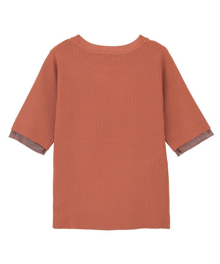 Green Parks「袖レイヤー5分袖ニットプルオーバー」|ニット・セーター|