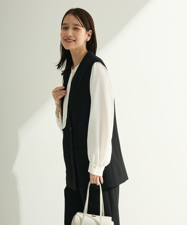 Green Parks「O.洗えてストレッチ Wボタンベスト」|ベスト・ジレ|