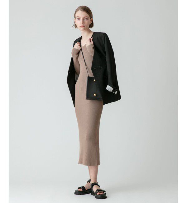 allureville「キュプラコットンリブタイトワンピース」|ワンピース|