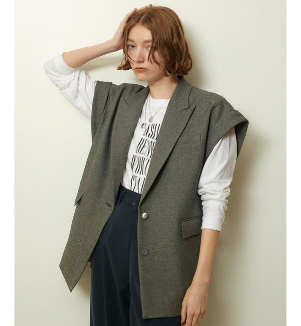 allureville「ウールライクポリツイルジレジャケット」|テーラードジャケット|