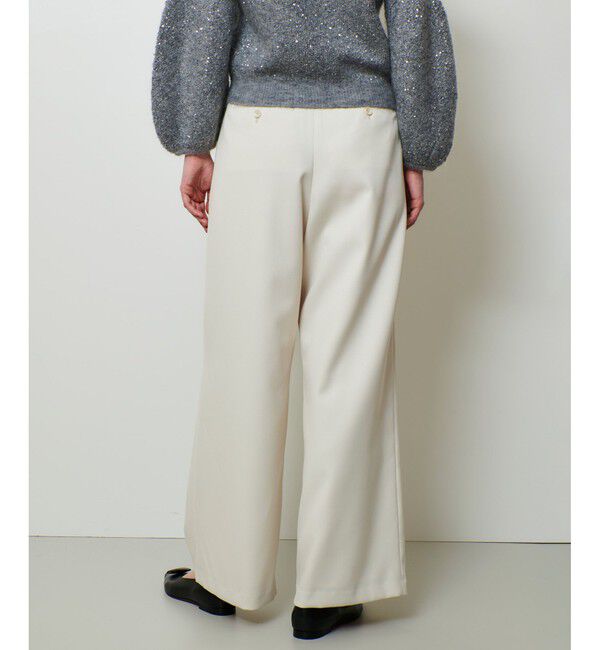 allureville「ウール混サテンハイウエストパンツ」|チノ|