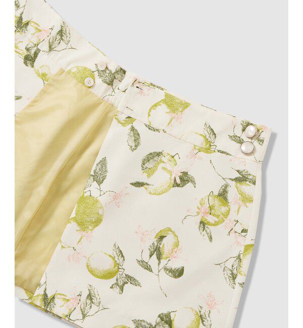 LOULOU WILLOUGHBY「【LOULOU WILLOUGHBY】RATTIレモン柄ラップミニスカート」|スカート|