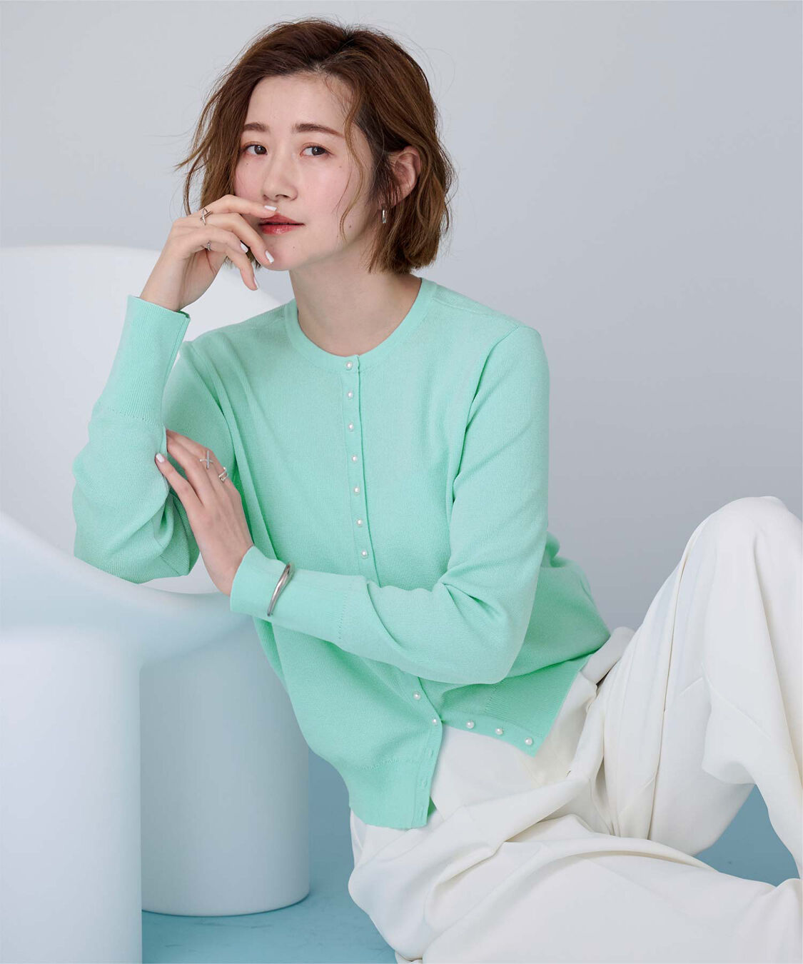 ur's「2wayパール釦ニットカーディガン」|ニット・セーター|