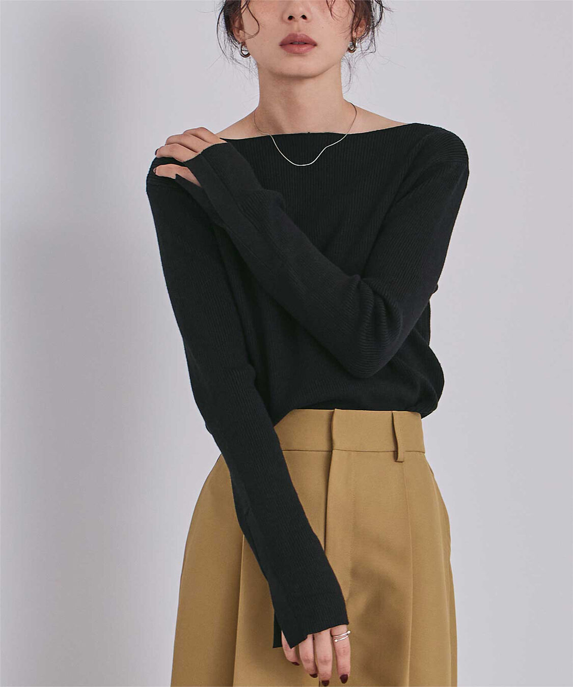 ur's「ボートネックスリットスリーブリブニット」|ニット・セーター|