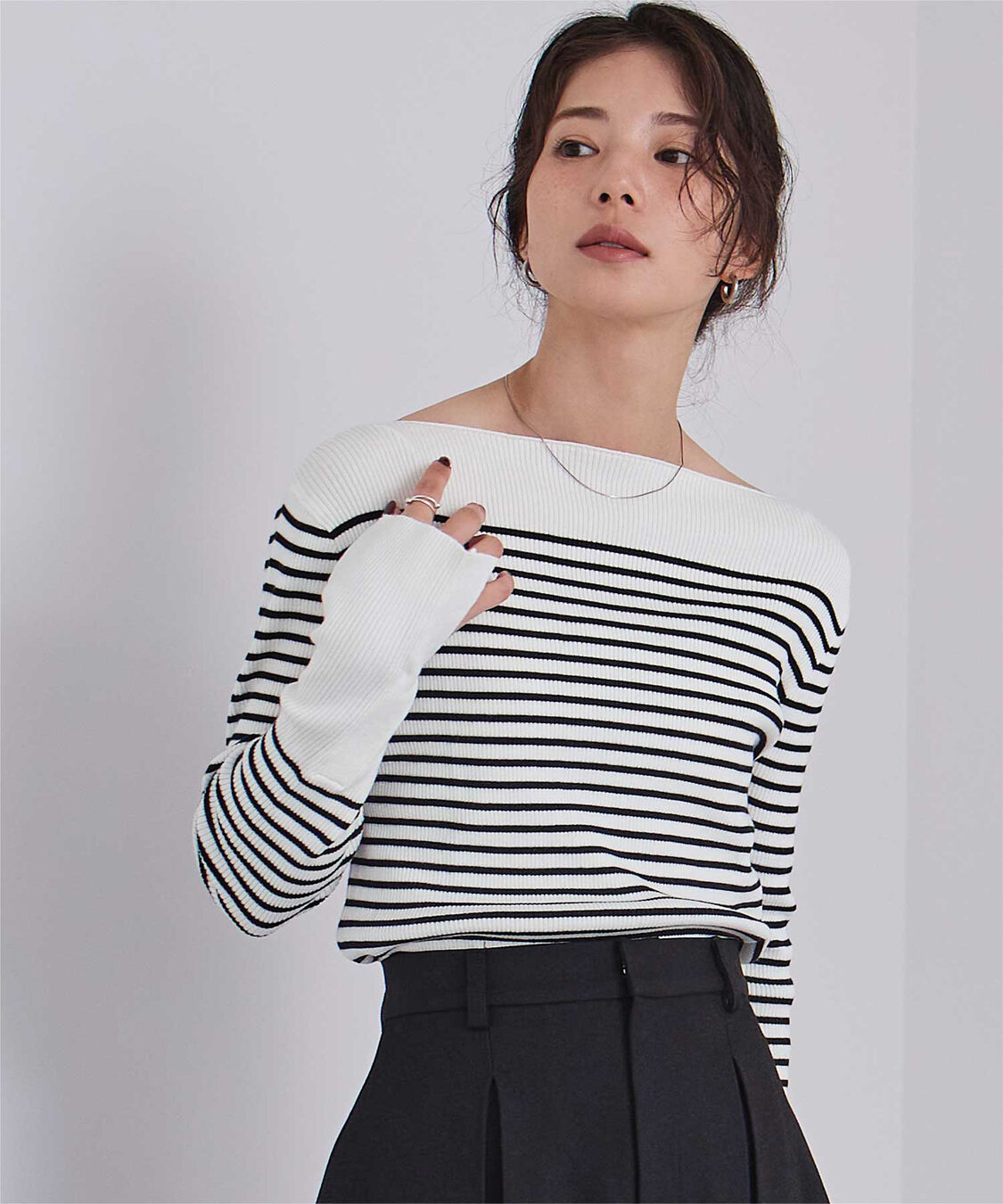 ur's「ボートネックスリットスリーブリブニット」|ニット・セーター|