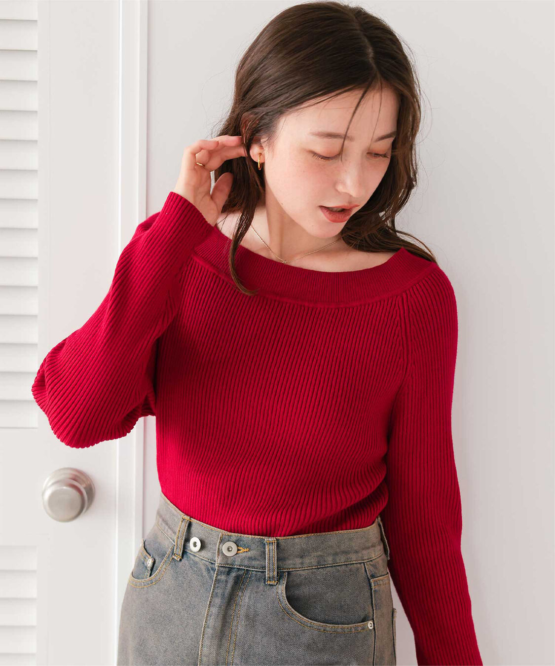 titivate「ウォッシャブルボートネックニット」|ニット・セーター|