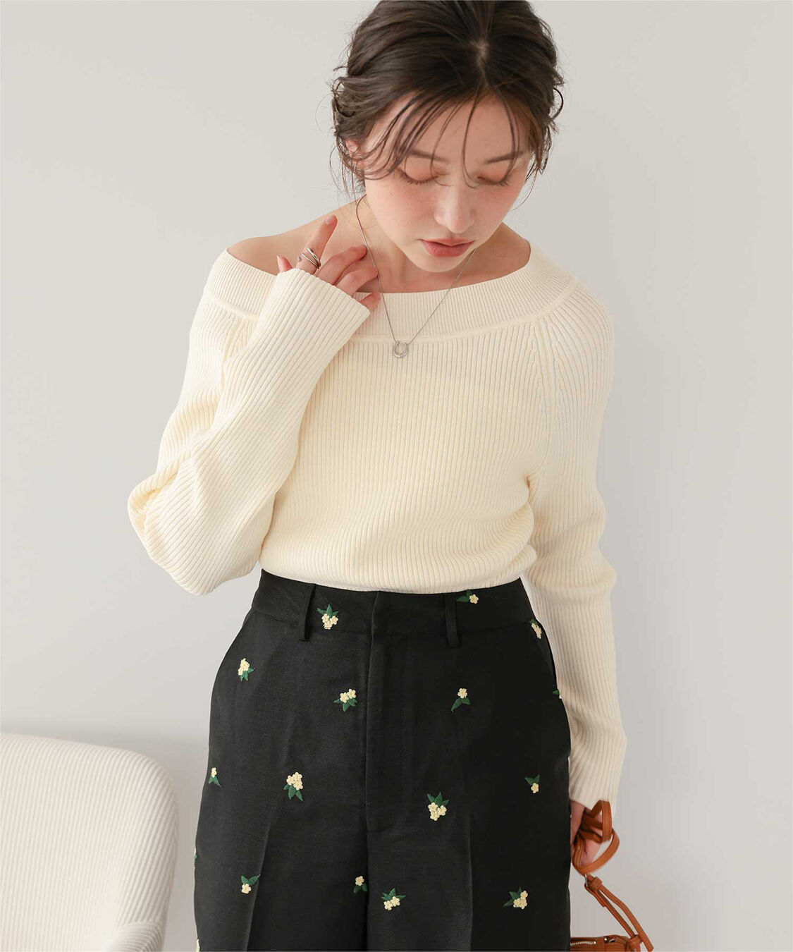 titivate「ウォッシャブルボートネックニット」|ニット・セーター|