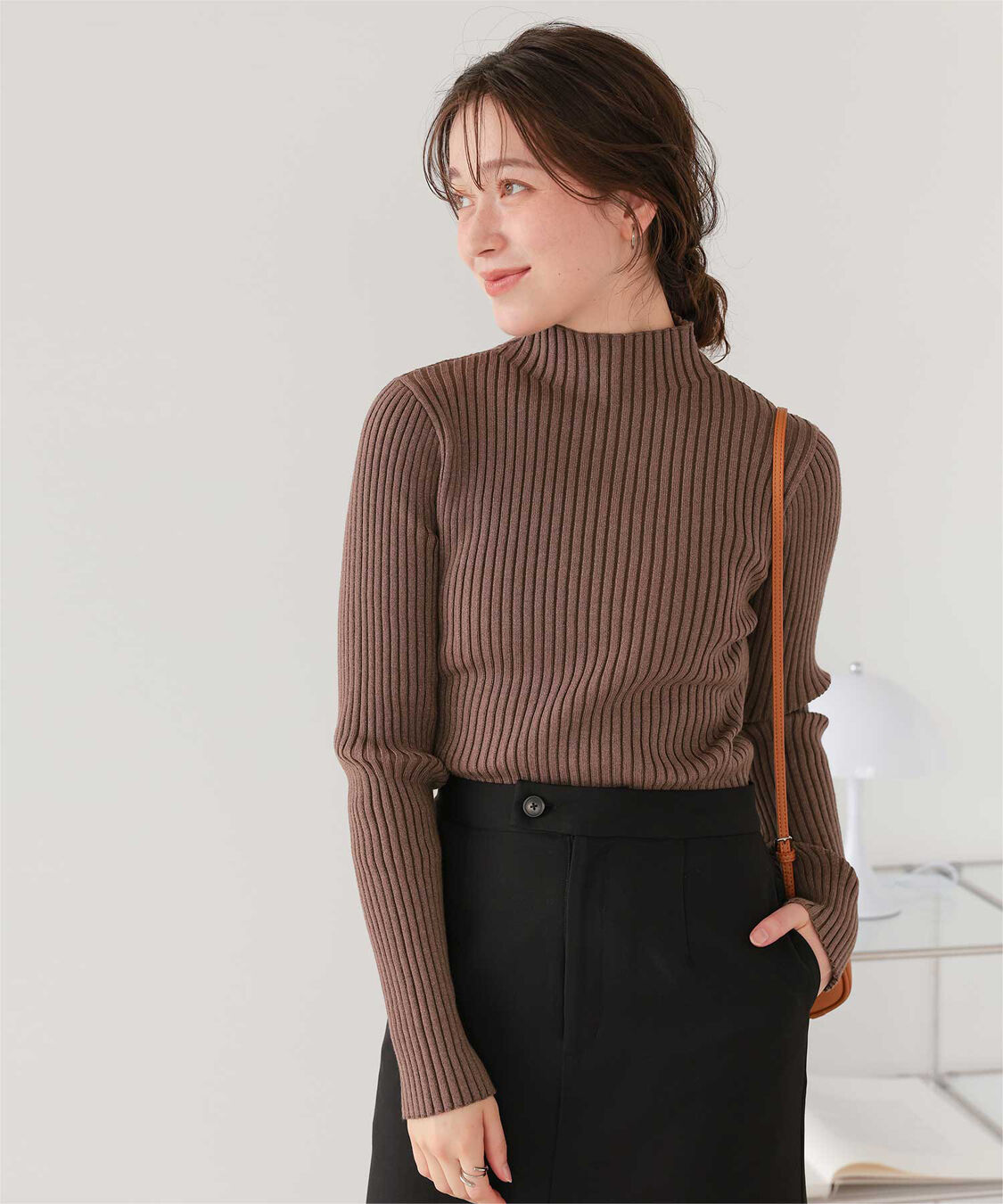 titivate「ウォッシャブルボトルネック配色デザインニット」|ニット・セーター|