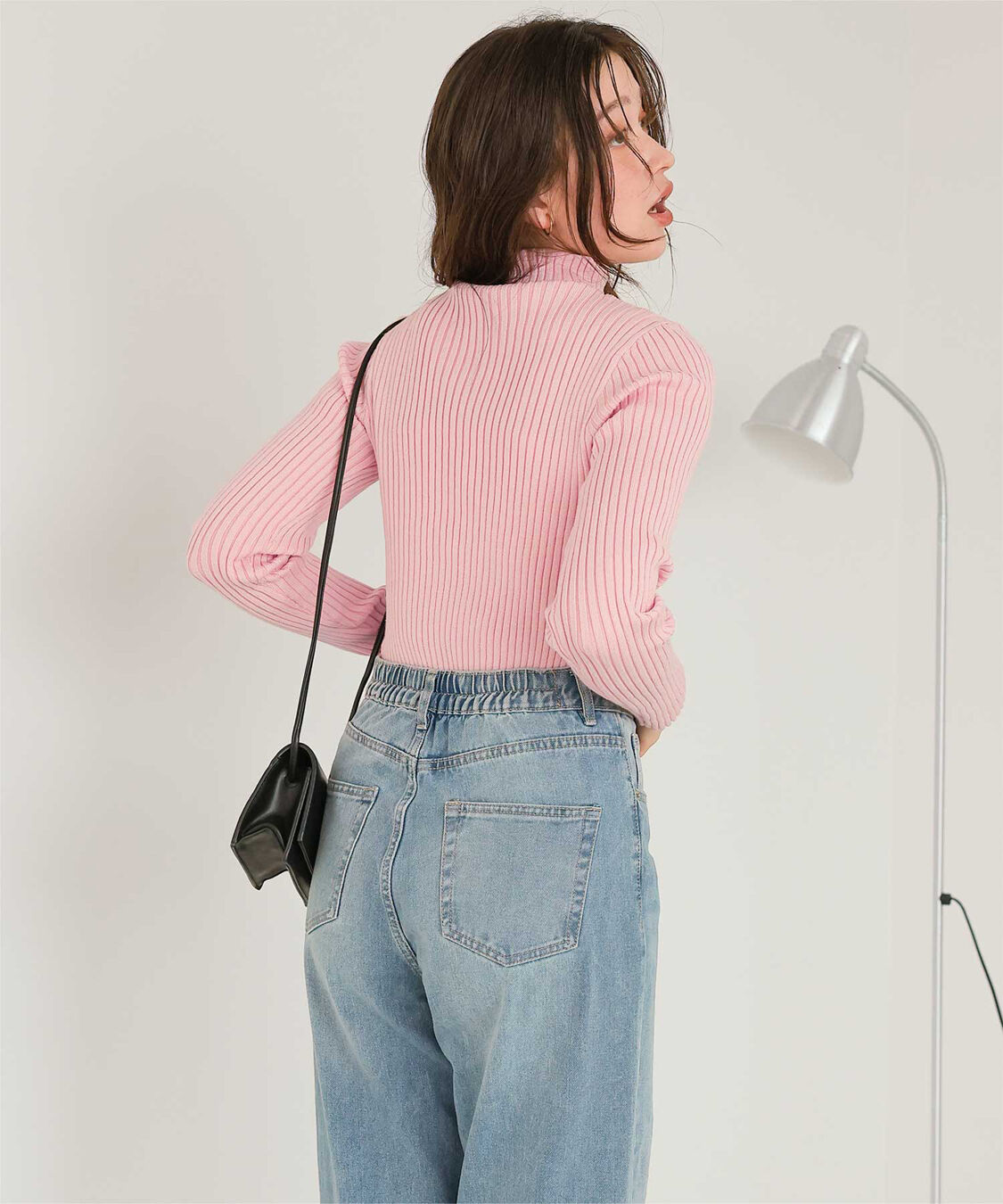 titivate「ウォッシャブルボトルネック配色デザインニット」|ニット・セーター|