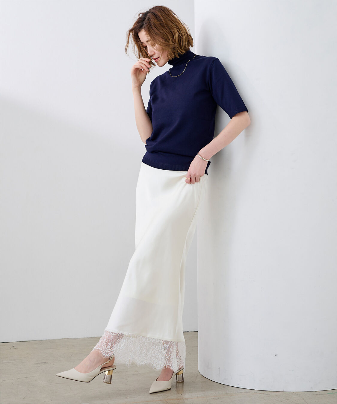 ur's「レースサテンマーメイドスカート」|スカート|