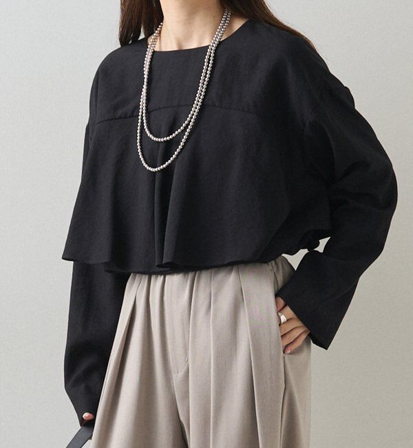  「2WAYラッフルブラウス」|シャツ・ブラウス|ブラック