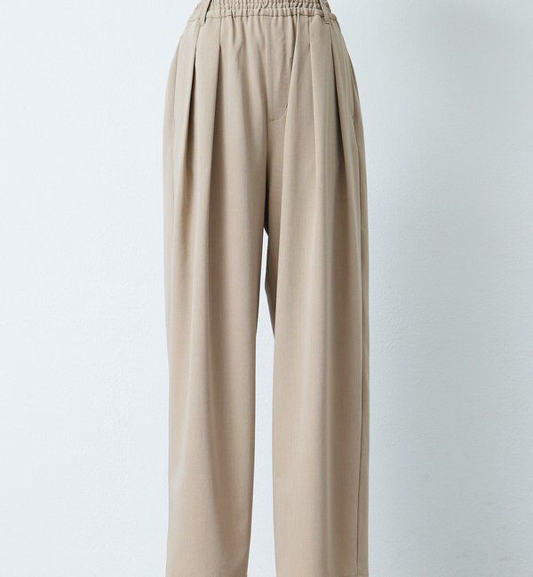  「【リニューアル】ツータックウエストゴムストレッチパンツ」|スラックス|