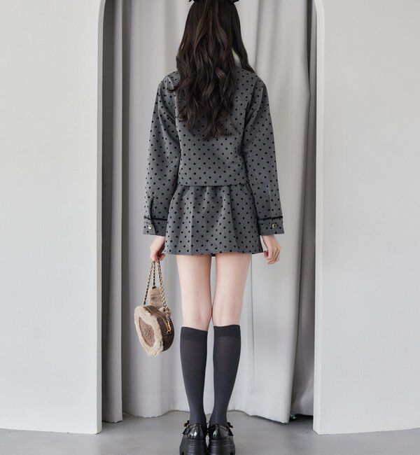  「襟ファー配色ジャケット」|ダウンベスト・ベスト|