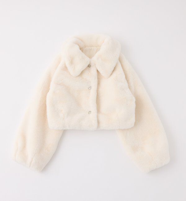  「衿つきエコファーショートコート」|ダウンベスト・ベスト|